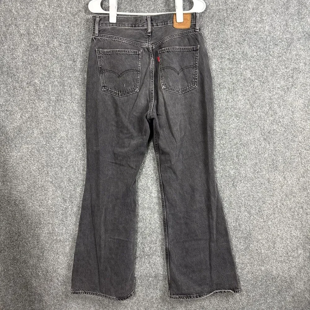 Levis 70's High Flare Jeans Womens Size 30 Black - Picture 2 of 13